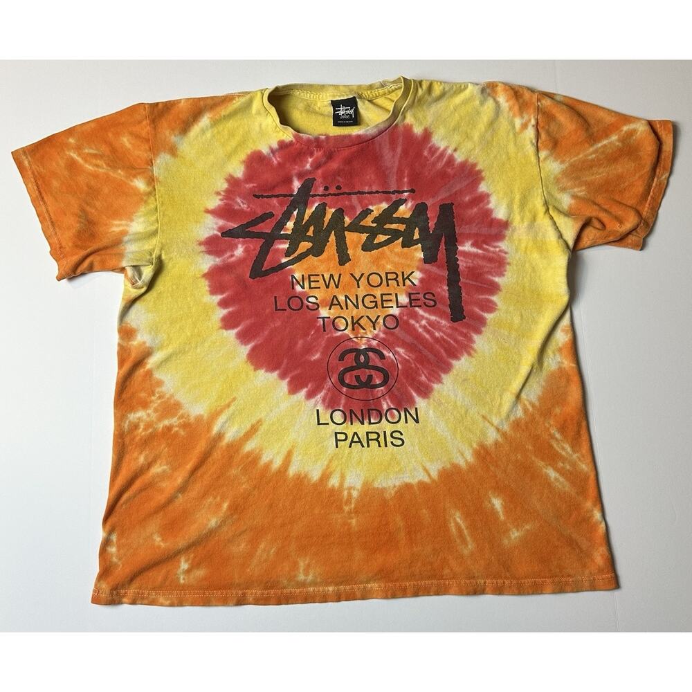 Vintage Stussy Tie Die Shirt Size L NY LA TOKYO PARIS BRONX COMPTON VENICE